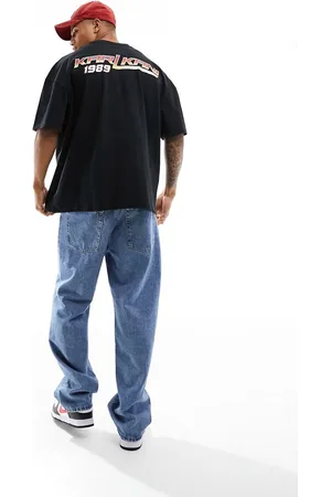 Karl Kani Signature oversized t-shirt in with reflective motosport back print