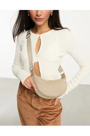 ASOS Sling nylon crossbody bag in stone