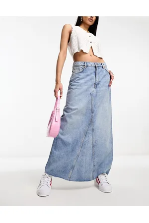 Monki Denim maxi skirt in