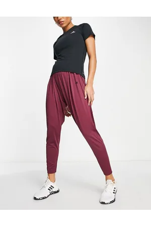 adidas Adidas Training yoga high waist joggers in burgudy