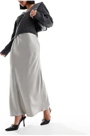 Pimkie Satin maxi skirt in silver