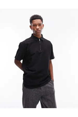 Topman Oversized fit polo with glitter in