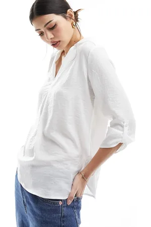 Pimkie Hammered satin v neck shirt in