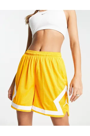 Jordan Nike Air Heritage Diamond shorts in taxi yellow and white