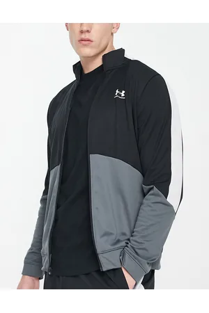 Under Armour Training Tricot colourblock jacket in grey white