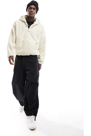 The Couture Club 1/4 zip pullover jacket in beige borg