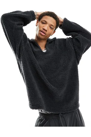 COLLUSION Borg V neck sweat in