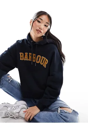 Barbour Mayfield logo boxy hoodie in