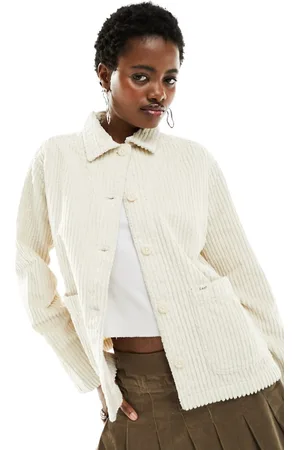 Lee Cord overshirt jacket in ecru