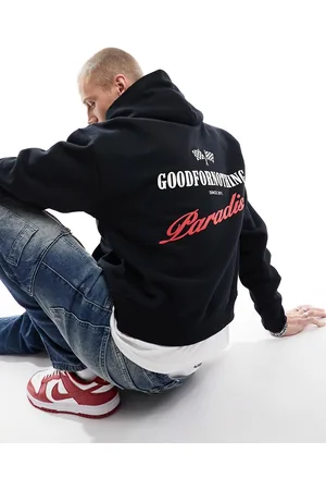 Good For Nothing Oversized hoodie with paradise back print in