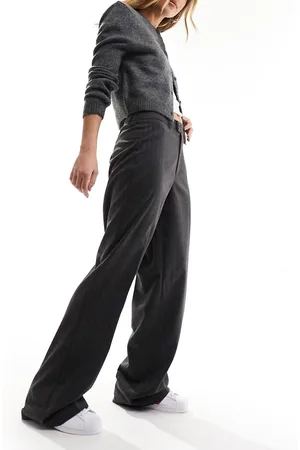 Stradivarius Tailored straight trouser in pinstripe