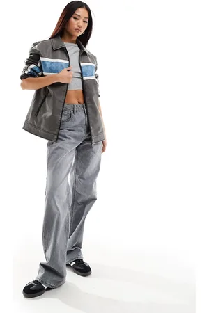 Stradivarius Wide leg dad jean in washed