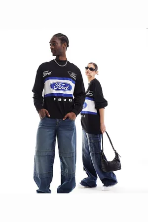 COLLUSION Unisex license Ford motocross long sleeve t-shirt in black