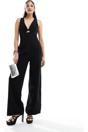 Pretty Lavish Tie back wide leg jumpsuit in
