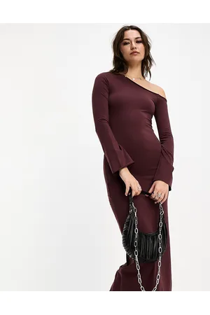 COLLUSION Off the shoulder long sleeve maxi dress in