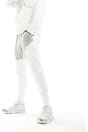 Under Armour Unstoppable colourblock fleece joggers in and white