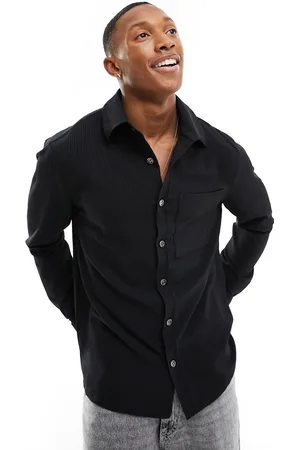 River Island Long sleeve seersucker shirt in