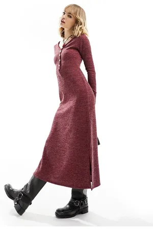 Reclaimed Long sleeve maxi dress in
