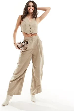 ASOS 2 in 1 waistcoat cargo jumpsuit in oatmeal