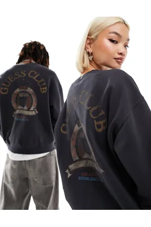 Guess Unisex varsity crewnecksweatshirt in washed