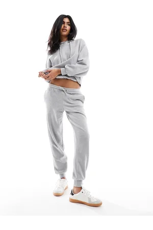 Pull&Bear Soft touch ribbed jogger co-ord in