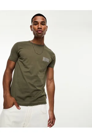 French Connection Logo print t-shirt in khaki