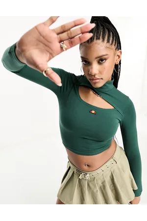 Ellesse Leilah long sleeve cropped t-shirt in dark