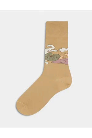 Paul Smith Narcissus print sock in beige