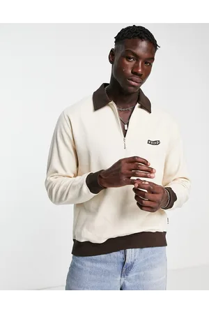 Volcom Nevermine 1/4 zip sweatshirt in cream