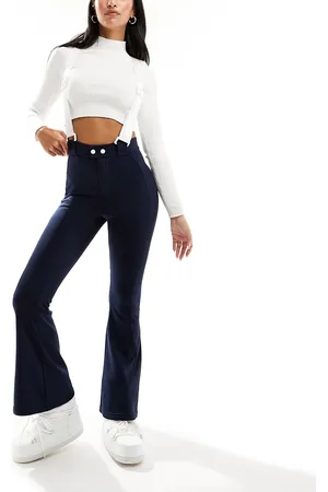 Threadbare Ski wide leg trousers with braces in