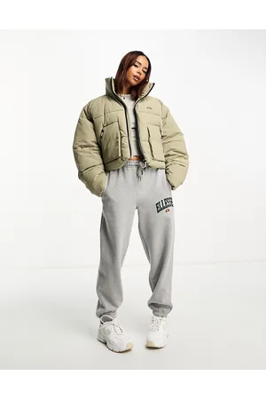 Ellesse Ellese Guera cropped puffer jacket in khaki