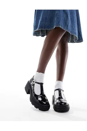 Daisy Street Chunky mary janes with daisy cut out in