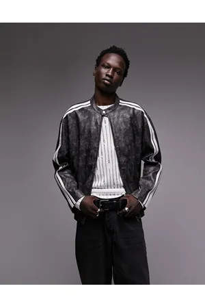Topman Faux leather racing biker in