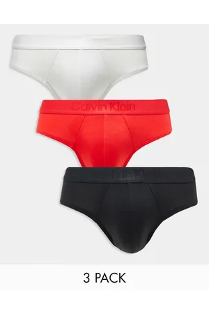 Calvin Klein Black 3-pack briefs in black, white and red