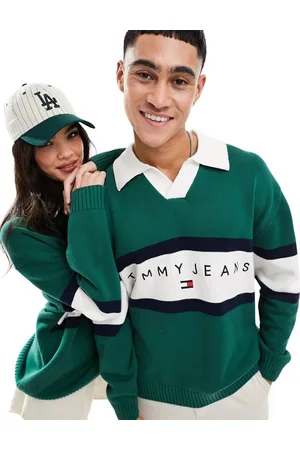 Tommy Hilfiger Unisex relaxed knitted trophy neck rugby shirt in