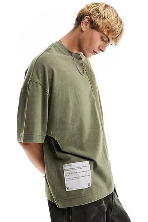 COLLUSION Hem detail t-shirt in khaki