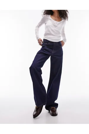 Topshop Column jeans in raw indigo