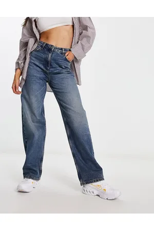 COLLUSION X009 mid rise dad jeans in mid wash