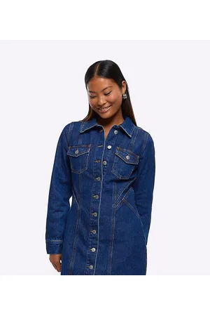 River Island Denim mini dress in dark