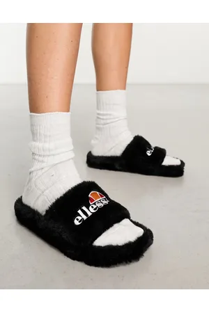 Ellesse Filippo faux fur slider slippers in