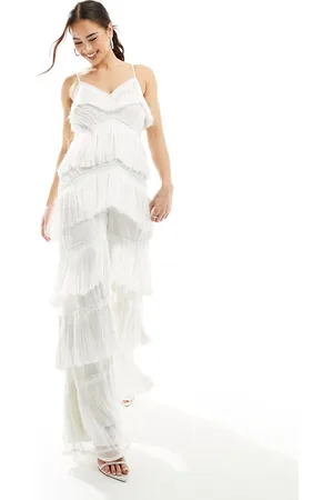 Starlet Embellished cami jumpsuit with fringing in