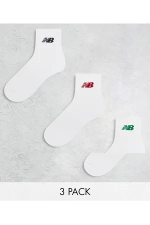 New Balance Collegiate 3 pack ankle socks in green, red and black