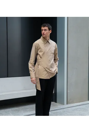 Labelrail X Isaac Hudson pocket detail wrap overshirt co-ord in beige