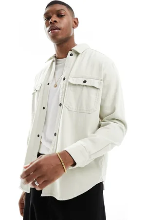 Only & Sons Double pocket shirt in beige
