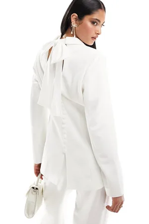 Y.A.S Bridal bow back button detail blazer co-ord in