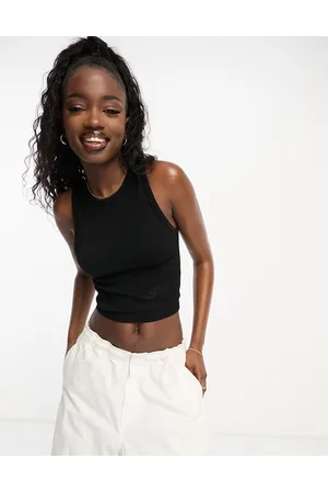 Stradivarius High neck seamless ribbed vest top in