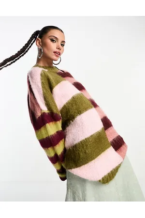 The Ragged Priest Brushed mix stripe jumper