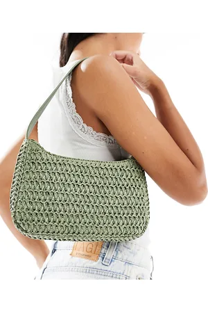 Glamorous Crochet shoulder bag in sage