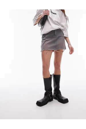 Topshop Denim mini skirt in dusty pink