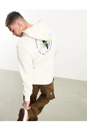Napapijri Neny back print fleece hoodie in off